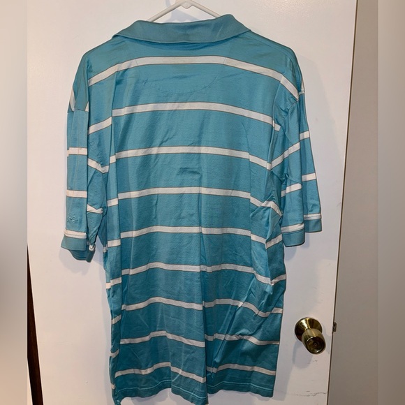 Jos. A Bank Men’s Leadbetter Golf Polo Shirt Size XL Blue White Striped - Picture 4 of 5